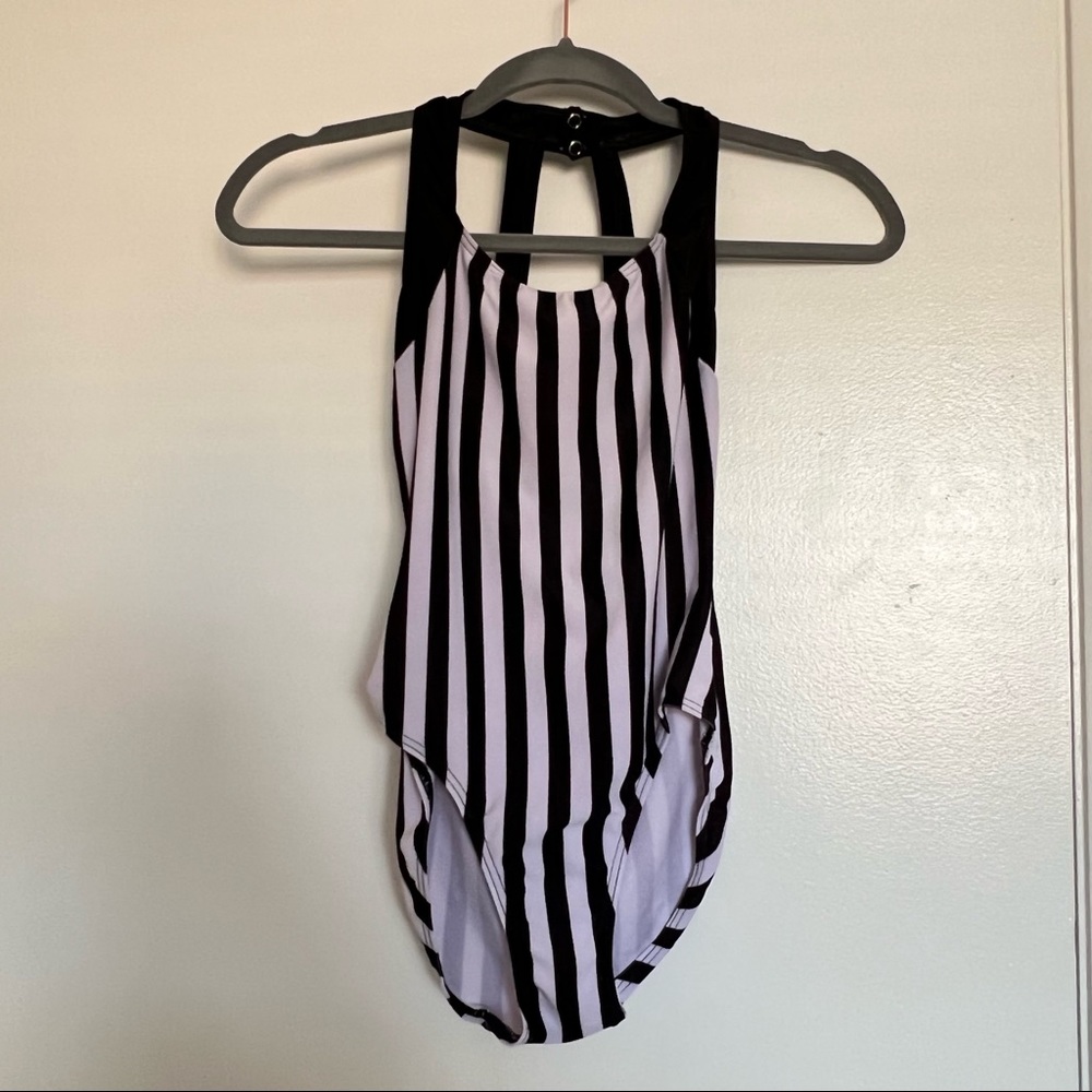 Striped Halter Leotard